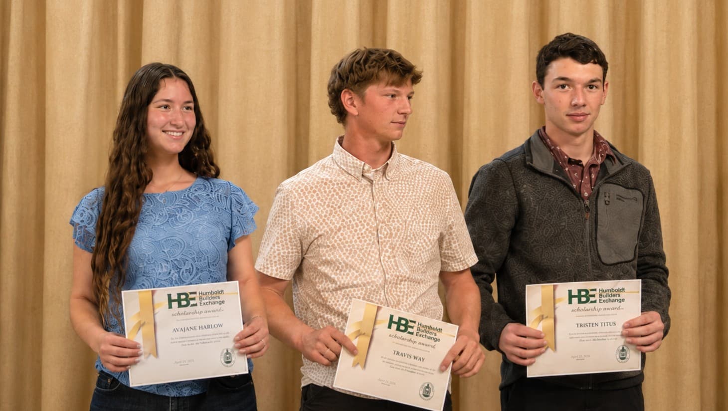 Humboldt Builders’ Exchange Awards Four Scholarships to Outstanding Local Students
